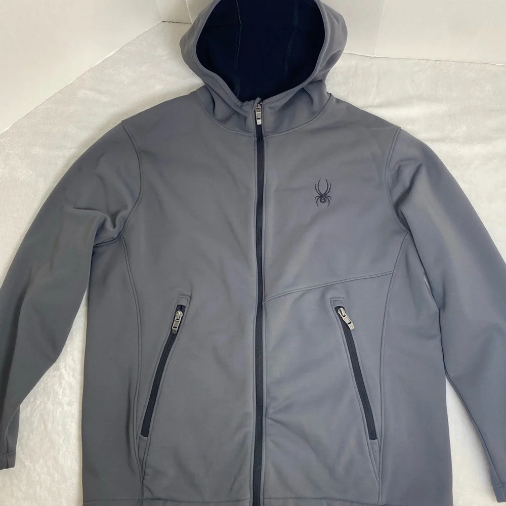 Spyder Men's Hooded Softshell Jacket - Gray Size M